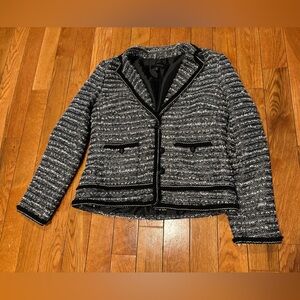 Talbots Black and White Tweed Blazer Womens 6